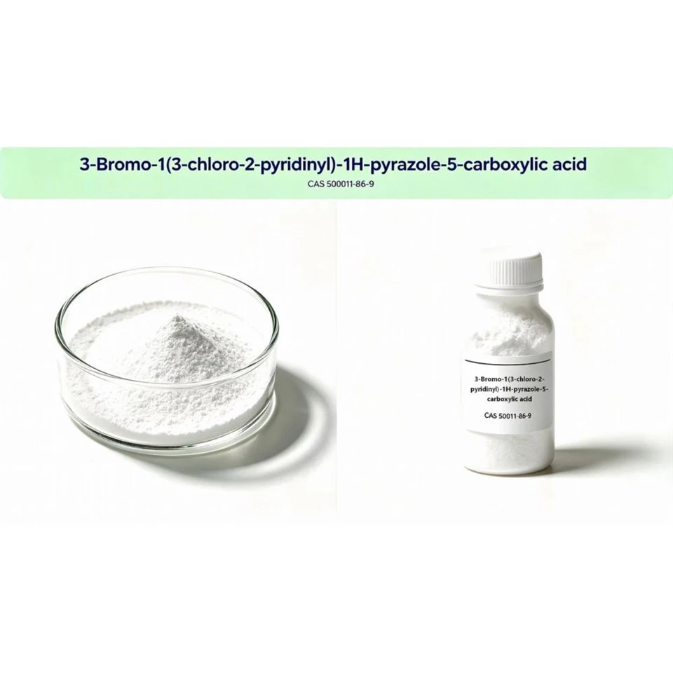 3-Bromo-1-(3-clóra-2-piridinil)-1H-pyrazole-5-aigéad carbocsaileach CAS 500011-86-9